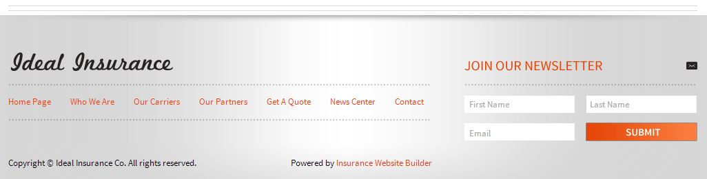 Ideal Insurance Template Footer