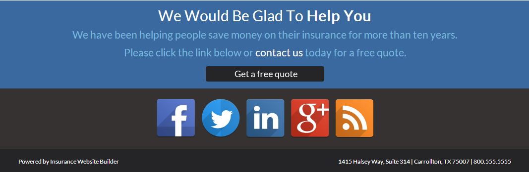 Remarkable Insurance Template Footer