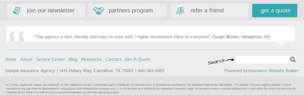 Sample Insurance Template Footer