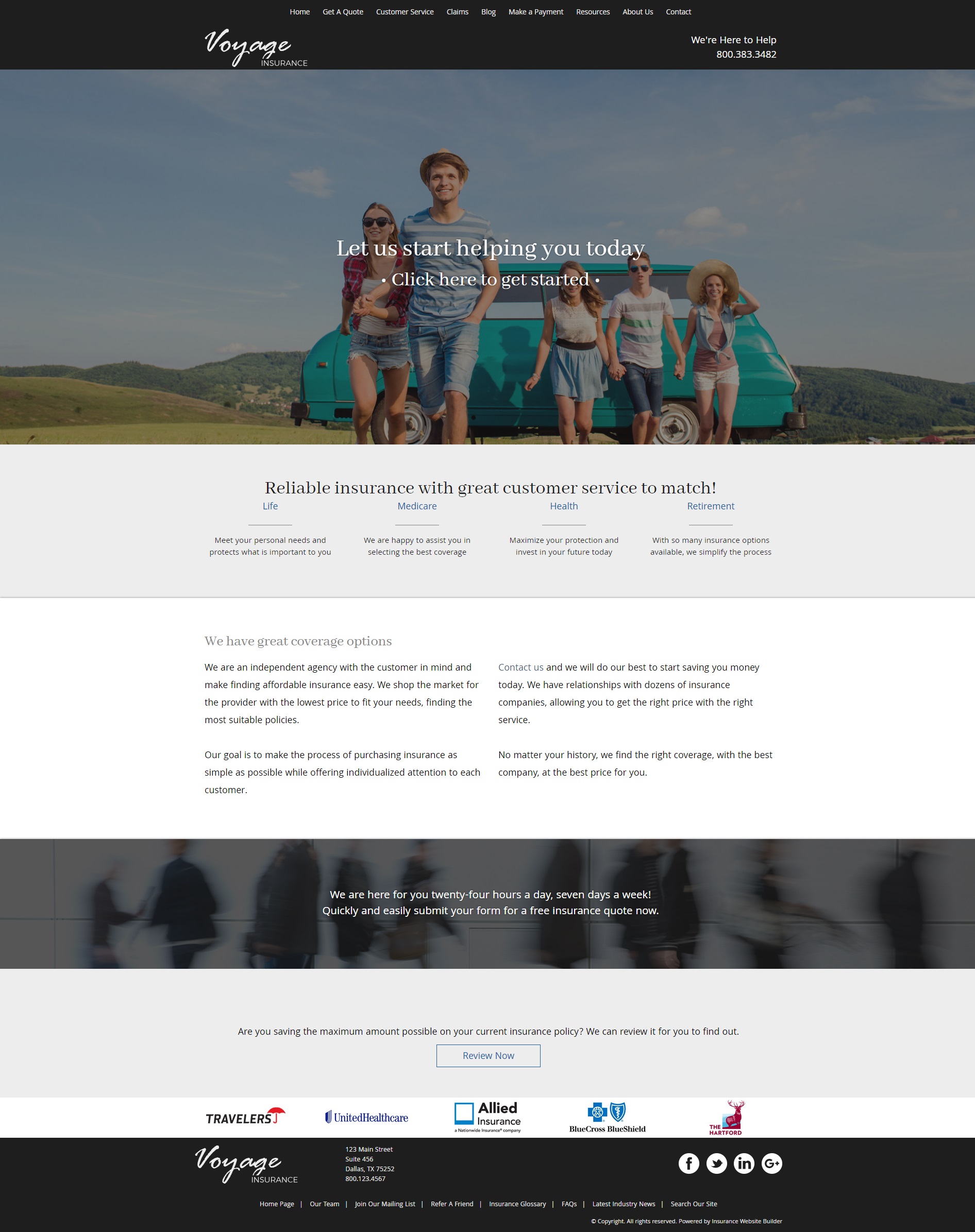 Screenshot Gallery Insurance Website Builder